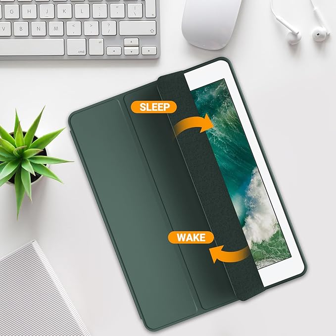 ProCase Smart Case for 10.5” iPad Air 3rd Generation 2019 / iPad Pro 2017, Slim Stand Cover with Pencil Holder Soft TPU Back for Air 3 -Mgreen