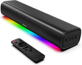 Rythflo Sound Bar for Smart TV, 16'/60W Soundbar with Impactful Bass, Dynamic Light and Remote Control, Wall Mountable TV Speakers with Bluetooth/Optical/3.5MM AUX for Gaming/PC/Projector