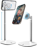 COOPER MagStand, Adjustable Magnetic iPhone Stand for Desk & Phone Holder for Video Recording, Compatible with MagSafe, Stand for iPhone 17 Pro Max, 16/15/14/13/12, Small Mag Safe Tripod (White)