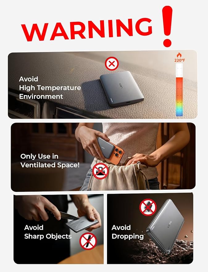 LISEN 0.5‘’ Ultra Slim MagSafe Portable Charger,10000mAh Wireless Card Slim MagSafe Battery Pack iPhone 17 Air Accessories,Magnetic Power Bank for iPhone 17 Pro Max Plus Air/16/15/14/13/12，GlacierGray