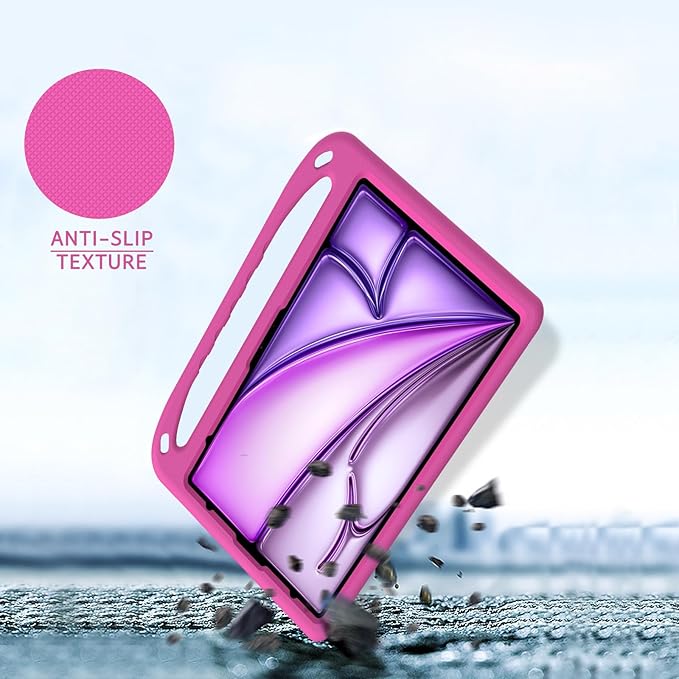 ATOOZ Kids Case for iPad air 13 inch 2024 2025 2026 (M2 M3 M4) / iPad Pro 13 inch (M4 M5), Cover with Shockproof Handle Stand for iPad Pro 13 7th /8th Gen 13" Tablet (Rose)