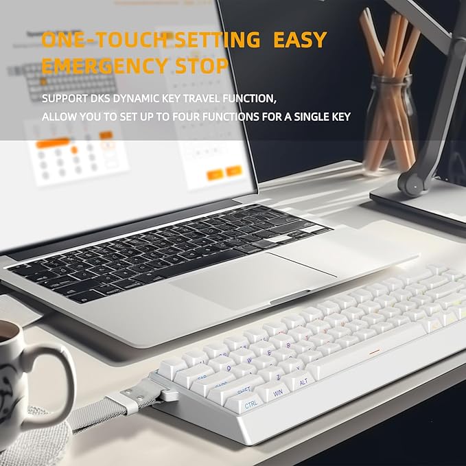 IROK MU68PRO Rapid Trigger Magnetic Switch Keyboard, Aluminum CNC Frame 65% TKL Hot Swapped RGB Programmable Wired Gaming Keyboard for Win/Mac Gamer-White