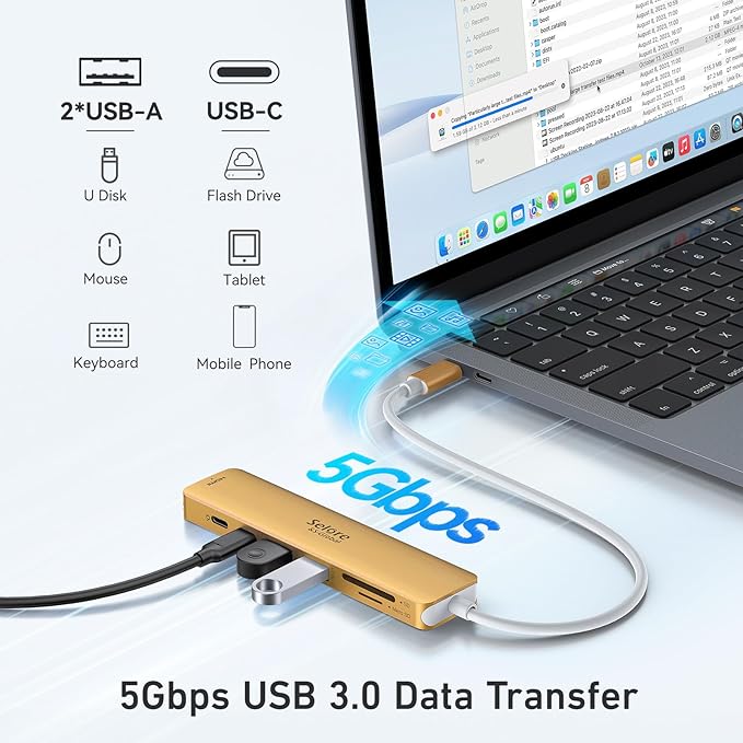 USB C Hub HDMI Adapter for MacBook Pro/Air, 7 in 1 USBC Dongle with HDMI, microSD/SD Card Reader, USB C Data Port,100W PD, and 2 USB 3.0 Compatible for MacBook Pro/Air, Dell XPS, Lenovo Thinkpad.