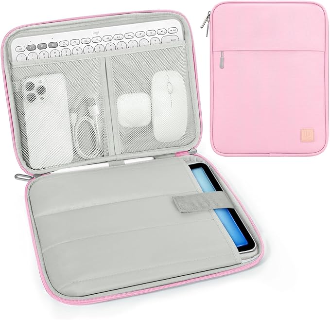 Dadanism 9-11 Inch Tablet Sleeve Padded Carrying Case for iPad (A16) 11th Gen 11", iPad 10th Gen 10.9", iPad Air M4/Pro M5 11", iPad Air 5/4, iPad 9/8/7th Gen, Galaxy Tab A11+ Plus 11", Flowers Pink