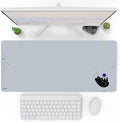 Pixio Mouse Pads - 36 x 16 inch XXL Space Kitty Cat Blue Multifunctional Large Desk Mats for Gaming, Office, Desktop Anti-Slip Waterproof Washable Computer Mouse Mat