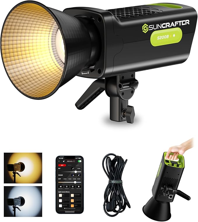 200W/310W Max COB LED Light, 2700K-6500K Bi-Color, 46,000 Lux@1m. Outperforms Neewer RGB with CRI96+/TLCI99+ & Smart App Control. Perfect for pro Photography/Video.