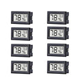 8 Pack Mini Indoor Temperature Humidity Meter Gauge Thermometer Hygrometer LCD Display Fahrenheit (℉) for Humidors Greenhouse Garden Cellar Jars Closet