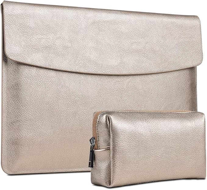 Surface Pro 11th/10/9/8/7/6/5/4/Pro X Sleeve case, for Microsoft 12-12.3-13 Inch Tablet Waterproof Ultrathin Carrying Cover with Small Bag (Pale Gold)