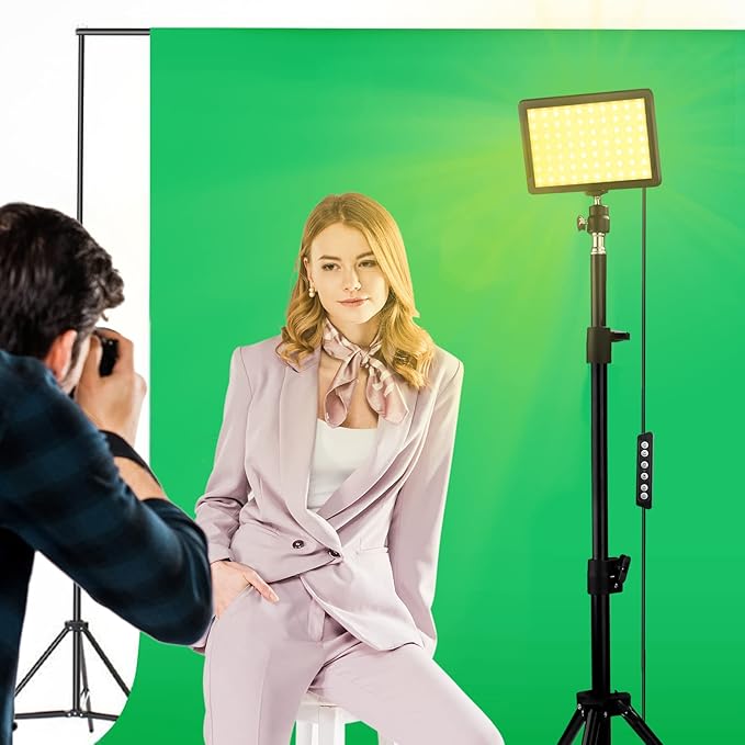 Unicucp 2 Pack LED Video Light, Photography Lighting Kit, 2400-6800K Dimmable Studio Light 97 CRI with Tripod Stand/Color Filters for YouTube/Stream Zoom Call/Vlogging/Video Conference Lighting