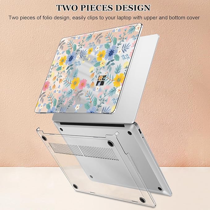Case Compatible with 13 inch Microsoft Surface Laptop 2025 Copilot+PC (Model 2095), Printed Pattern Plastic Hard Shell Case for Microsoft Surface Laptop 13-inch 2025, Flowers L213