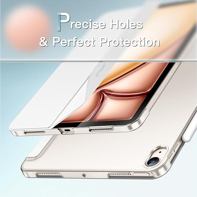 JETech Case ONLY for iPad Air 11-Inch M4/M3/M2 (2026/2025/2024), iPad Air 5/4 (2022/2020 5th/4th Generation 10.9-Inch), Slim Stand Hard Back Shell Cover with Auto Wake/Sleep (White)