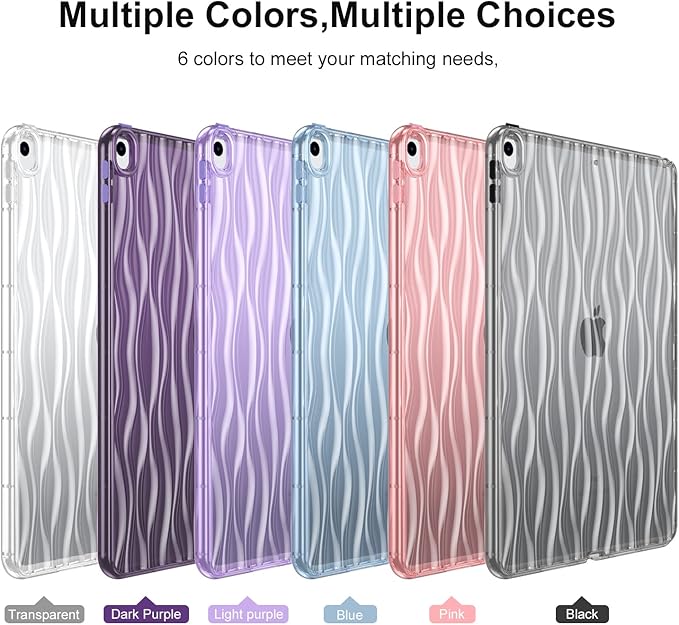 Dteck for iPad Pro 2017 & iPad Air (3rd Gen) Case, 10.5" TPU Back Cover with Translucent Back, Soft Silicone Lightweight Tablet Case for iPad 10.5-Inch (Dark Purple)