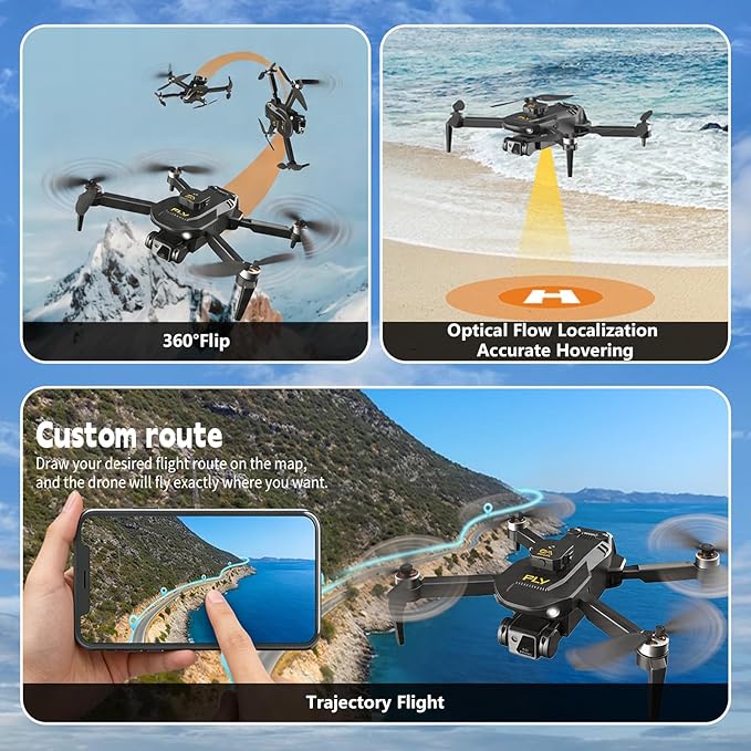 Drone with 1080P HD Camera, Foldable Mini Drone with One Key Take Off/Land, Gesture Control, Intelligent Obstacle Avoidance, 3D Flip, 2 Batteries, Easier to Use, for Adults Teen Boys Girls Beginners