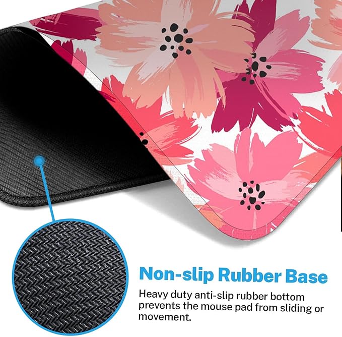 Britimes Large Gaming Mouse Pad Abstract Pink Flower Non-Slip Desk Pad Keyboard and Mouse Desk Mat for Gamer, Office & Home, 31.5 x 15.7 in