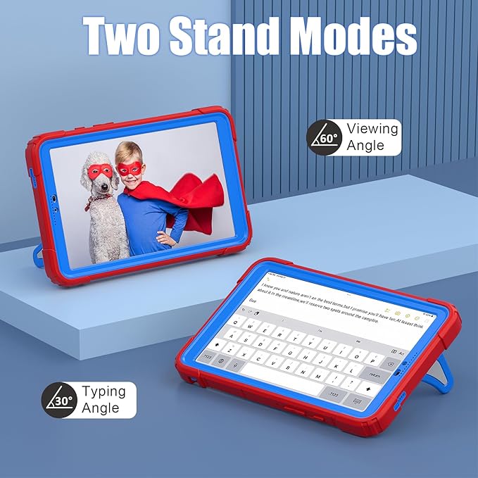 AKABEILA Compatible with Samsung Galaxy Tab A11+ 2025 11 inch Tablet Case，Lightweight Shockproof Rugged Protective Cover with Kickstand for Kids Children Boys Babies Red Blue