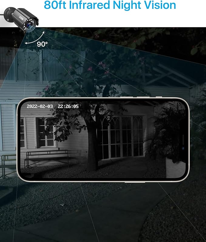 ZOSI 1080P CCTV Camera Outdoor Indoor Hybrid 4 in 1 HD TVI/CVI/AHD/CVBS Home Security Cameras System,Night Vision,Waterproof Metal Housing Bullet Cam For 960H,720P,1080P,5MP,4K analog Surveillance DVR
