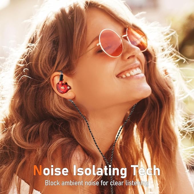 Vibes 202 Wired Earbuds - HiFi in Ear Monitor Headphones – Professional Noise Isolating Ear Buds - Clear Sound, Deep Bass & Comfort-Fit IEM Earphones - MMCX to 3.5mm, Silver Plated Cord, Carrying Case