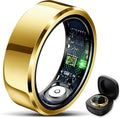 Smart Ring for Women Men Fitness Tracker with Blood Pressure,Heart Rate,Sleep Monitoring,Step Counting,for iPhone and Android,Waterproof smart blood pressure monitor,No Subscription Fees,Gold 8 size