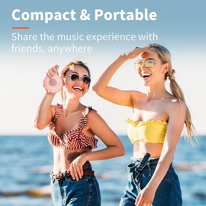 HEYSONG Waterproof Shower Bluetooth Speaker, Durable & Portable with Clear Sound, Ideal for Shower, Pool, Beach & Kayaking – Great Gifts for Girls, Women
