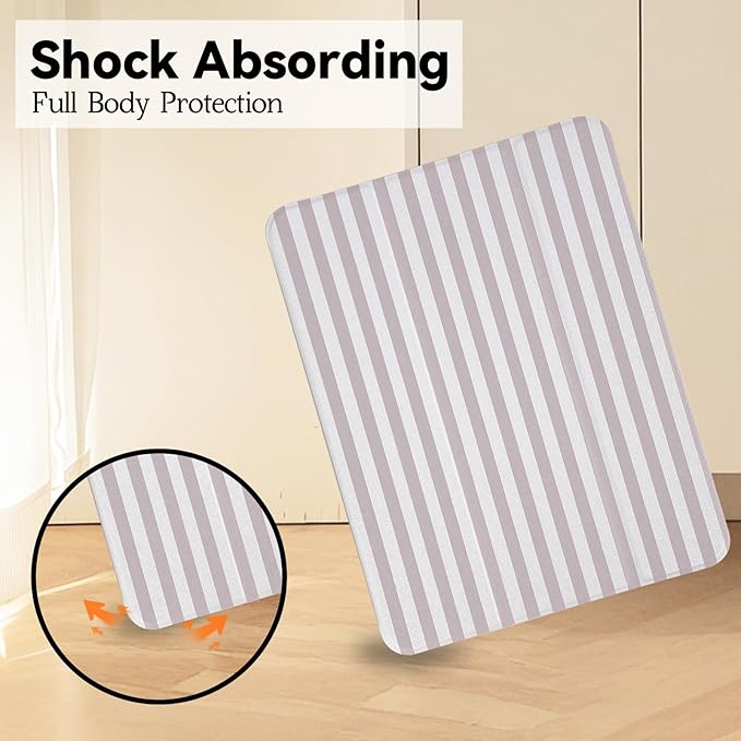 Lovmooful Compatible for iPad 11th 11-Inch A16 (2025),iPad 10 (10.9-Inch,2022 Model,10th Generation) Case with Pencil Holder Cute Striped Aesthetic Design Soft TPU Trifold Stand Protective-Apricot