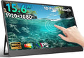 Portable Monitor Touchscreen 15.6'' FHD 1080P USB-C HDMI Ultra-Slim Gaming Display, Built-in Stand Speakers HDR IPS,for Laptop PC Mac Phone PS4/5 Travel Monitors (1080p Touchscreen, 15.6")