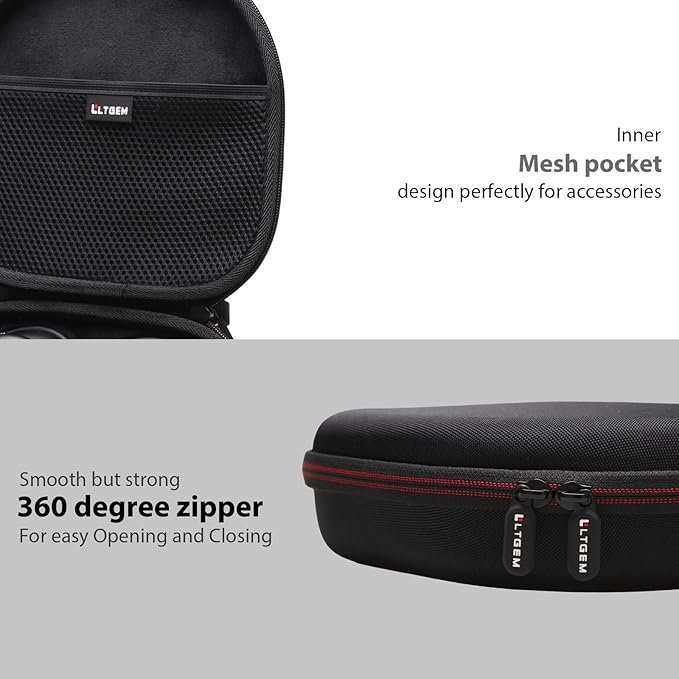 LTGEM Case Compatible with Anker Soundcore Life Q20i / Q20 / Q30 / Q45 Hybrid Active Noise Cancelling Headphones, Black
