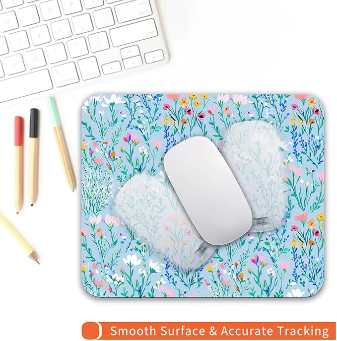 Square Mouse Pad Plants,Personalized Premium-Textured Custom Mouse Mat Design,Washable Mousepad Lycra Cloth,Non-Slip Rubber Base Computer Mouse Pads for Wireless Mouse