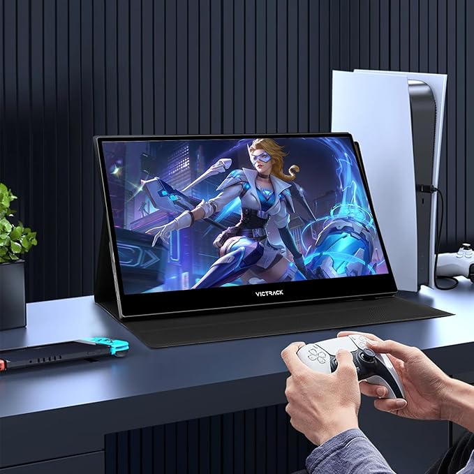 Victrack 4K Touchscreen Pro Gaming Portable Monitor, 13.3" Ultra UHD (3840*2160), for handheld gaming pc, style as ASUS Rog Ally, Lenovo Legion go, 100% RGB IPS Display HDR Travel Monitor Smart Cover