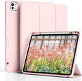 Case for iPad Pro 12.9-inch 2022/2021(6th/5th Gen),iPad Air 13 Inch(M4/M3/M2,2026/2025/2024) with Pencil Holder,2nd Gen Pencil Charging,Auto Sleep/Wake,Flexible TPU Protective Cover (Pink)
