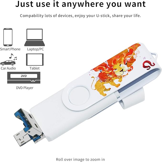 3in1 128GB Super High Speed Photo Backup Stick for Cell Phones with Type C/USB C Port,Compliant with iPhone15/16/17,Samsung, LG,Google,Hua Wei,Moto, one Plus.etc.