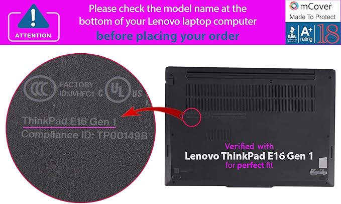 mCover case ONLY Compatible for 2024-2025 16" Lenovo ThinkPad E16 Gen 1 / Gen 2 Windows Notebook Computers (NOT Fitting Any Other Models)- Orange