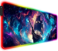 RGB Fantasy Pirate Ship Gaming Desk Mat, Computer Keyboard Large Extended Long LED Mouse Pad for Office and Home, XL (W01)