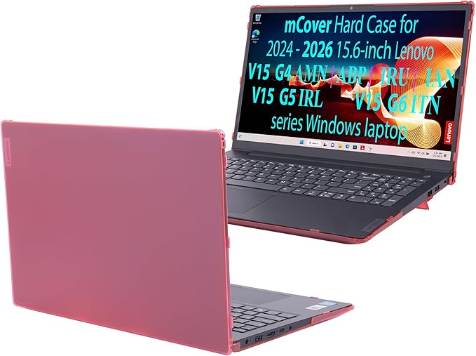mCover Case ONLY Compatible for 2024-2026 15.6" Lenovo V15 G4 / G5 / G6 Series Windows Notebook PC(with 180° Hinge, NOT Fitting Any Other Lenovo Models)- Pink
