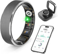 Smart Health Ring, Featuring Stress and Sleep Monitoring Functions, Compatible with iOS and Android, Waterproof Fitness Tracker for Women & Men, No Subscription Fee. (Gunmetal Gray, 9)