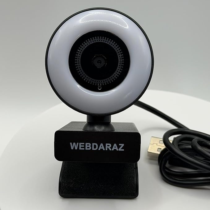 Webcam with Light Full HD 4K 1080P Web Camera Auto Focus Microphone Plug and Play USB Computer Web cam for PC Laptop Desktop, Mac Zoom Skype Teams