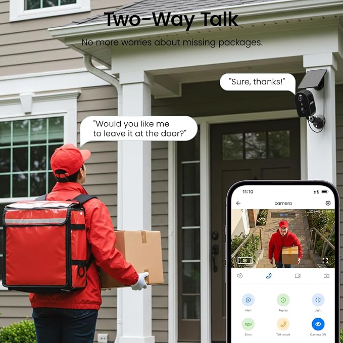 AOQEE Security Cameras Wireless Outdoor-2.4Ghz WiFi Cameras for Home Security, Battery Powered with Solar Panel, Color Night Vision, AI Motion Detection, SD Card/Cloud Storage, Work with Alexa, Y8 2P