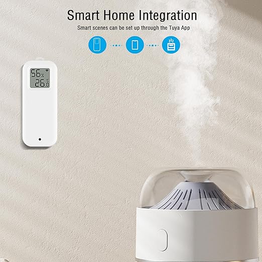 WLAN Thermometer Hygrometer Sensor, Wireless Smart Temperature and Humidity Digital Display Monitor, with Remote App Notification Alert for Home, Greenhouse(1pack)