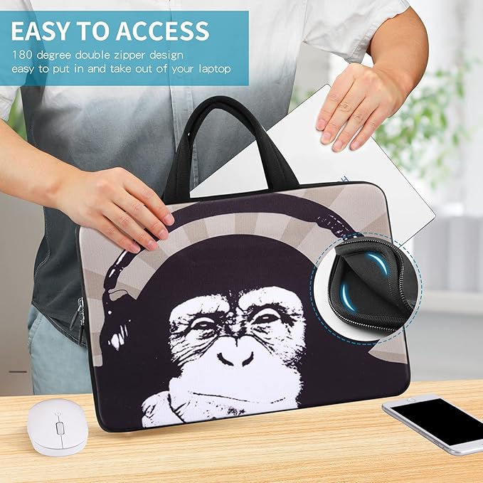 iColor 11 11.6 12 12.1 12.5 Laptop Carrying Bag Chromebook Case Notebook Ultrabook Tablet Handle Tote Cover Neoprene Sleeve for Apple MacBook Air Samsung Google Acer HP DELL Lenovo Asus ICB12-09