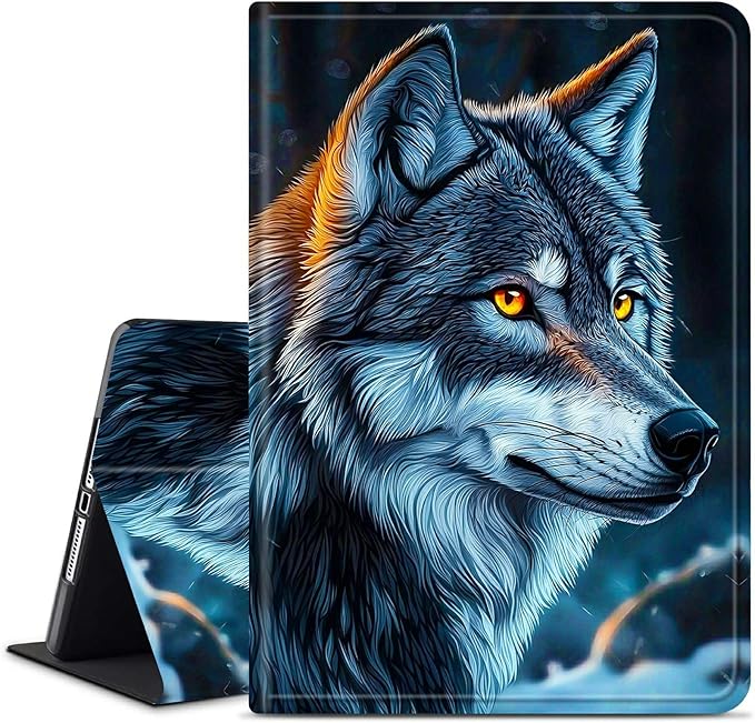 for Amazon Kindle Fire Max 11 (13th Generation, 2023 Release) 11" Tablet Case, Slim Kickstand Stand Leather Smart Cover with Auto Wake/Sleep, Gray Wolf