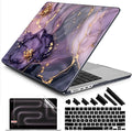 DONGKE Case for MacBook Pro 14 Inch (2026-2021 Release, M5 M4 M3 M2 M1 Pro/Max Chip), Plastic Slim Hard Shell Protective Cover with Keyboard Cover & Screen Protector, Purple Hydrangea