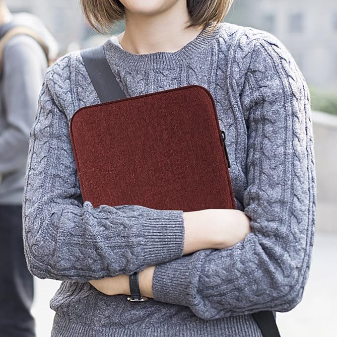 MoKo 9-11 Inch Tablet Sleeve Bag Carrying Case Fits New 11inch iPad Air M4, iPad A16 2025, iPad Pro 11 M4, Air 5/4/3, iPad 10/9/8th Gen, Tab S8/S9 11", Tablet Carrying Case, Wine Red
