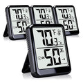 4-Pack Room Thermometer Indoor Hygrometer, Small Digital Temperature and Humidity Monitor Sensor, Temperature Humidity Gauge Meter for Home Baby Room, Plants, Pets - AAA Battery Included