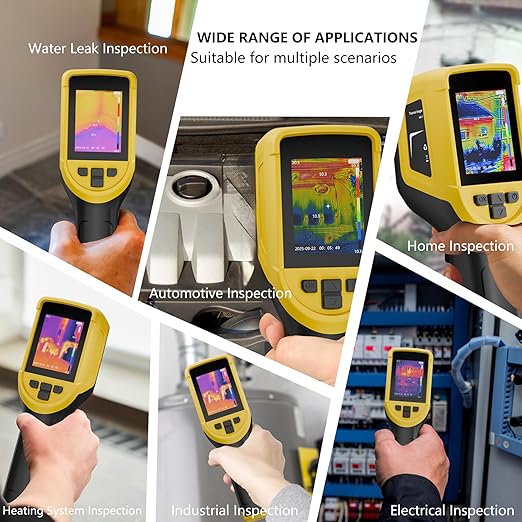Handheld Thermal Camera,320 x 240 TISR Resolution,120 x 90 IR High Resolution,Mini Thermal Imager with -4°F~1022°F,25 Hz,Handheld Infrared Camera with PC Analysis for Home Inspection HVAC Maintenance