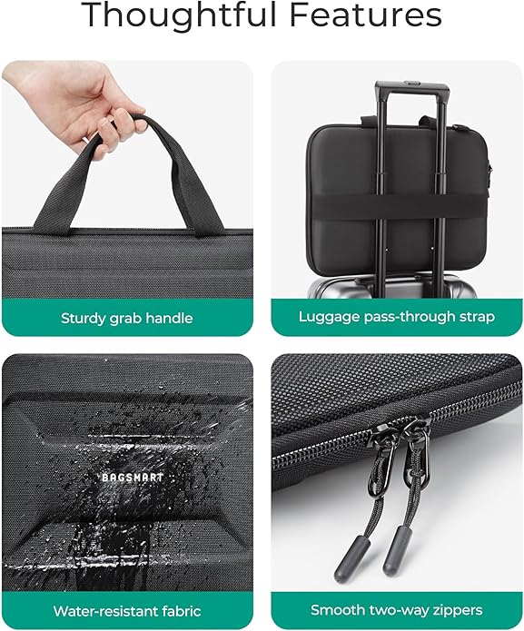 BAGSMART 15.6-16 inch Laptop Computer Case with Strap,Shockproof Waterproof Laptop Bag with Sturdy Handle