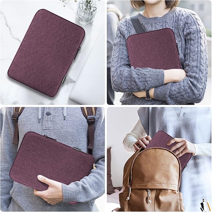 MoKo 7-8 Inch Tablet Sleeve Bag, Polyester Pouch Cover Case Fits iPad mini (A17 Pro) 8.3" 2024, iPad mini 6/5/4/3/2/1, Samsung Galaxy Tab S2 8.0, Tab A 8.0, ZenPad Z8s 7.9,Purple