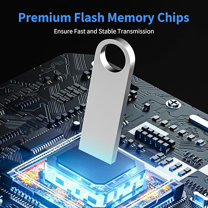 USB 3.0 Flash Drive 64GB 2 Pack, Wooolken High Speed USB 3.0 Thumb Drives Sleek Metal Flash Drives with Keychains, Memory Stick, USB Drive for PC/Computers/Mac/Laptops