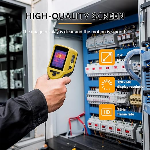 Handheld Thermal Camera,320 x 240 TISR Resolution,120 x 90 IR High Resolution,Mini Thermal Imager with -4°F~1022°F,25 Hz,Handheld Infrared Camera with PC Analysis for Home Inspection HVAC Maintenance