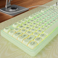 EWEADN V102 Wired Keyboard, 98 Keys Creamy Gaming Keyboard with Display Screen, Media Knob RGB Silent Wired Cute Computer Keyboard for Laptop PC Gamer - Green