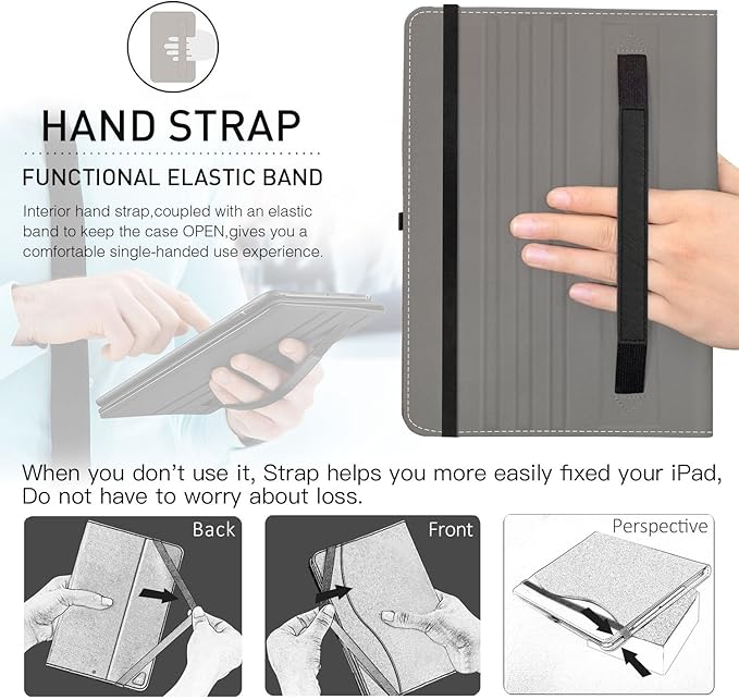 Ztotop Case for iPad Pro 12.9 inch 2017/2015 (Old Model, 1st & 2nd Gen), Premium Leather Folding Stand Folio Cover with Auto Wake/Sleep, Document Card Slots and Multiple Viewing Angles, All Black