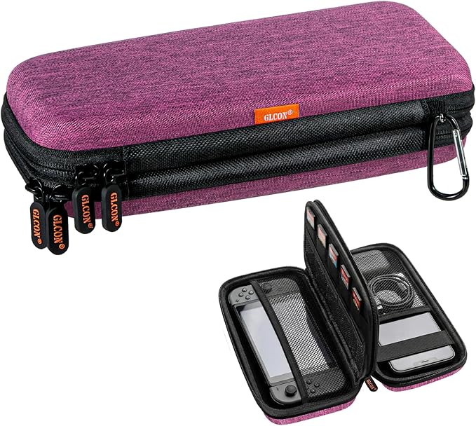 Double-Layer Carrying Case - Hard Shell Electronic Organizer Zipper Travel Case - Portable Tech Accessories Storage Pouch Bag for Charger, Adapter, Anker Power Bank, Phone, Battery, Cord, Cable, Card